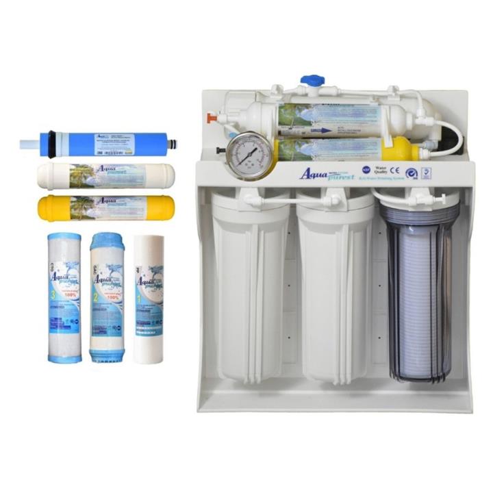 دستگاه تصفیه کننده آب آکوا پیورست مدل REVERSE OSMOSIS- S600 به همراه فیلتر تصفیه آب مجموعه 6 عددی